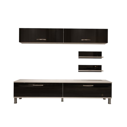 Decoraktiv Eko 5 Slm Std Krom Ayaklı Tv Ünitesi Tv Sehpası - Beyaz Siyah