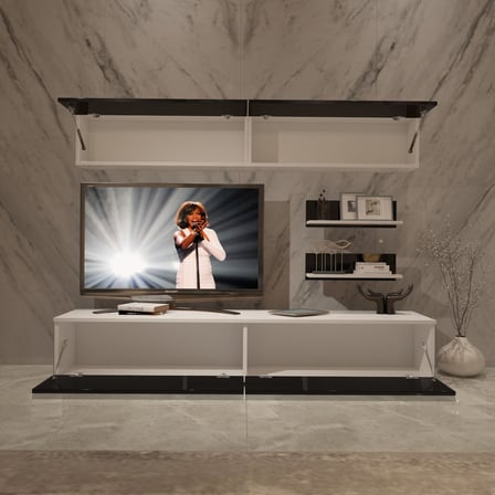 Decoraktiv Eko 5 Slm Std Tv Ünitesi Tv Sehpası - Beyaz Siyah