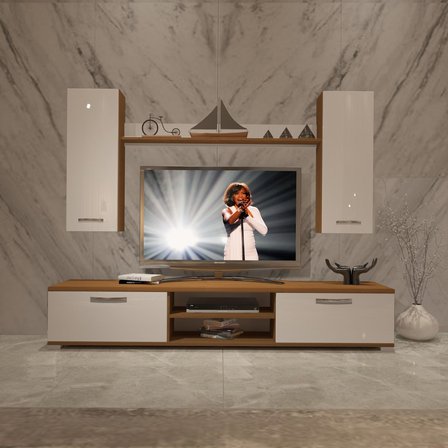 Decoraktiv Eko 7 Mdf Dvd Tv Ünitesi Tv Sehpası - Ceviz Beyaz