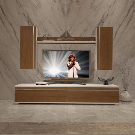 Decoraktiv Eko 7 Mdf Std Tv Ünitesi Tv Sehpası - Beyaz Ceviz