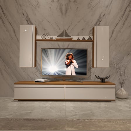Decoraktiv Eko 7 Mdf Std Tv Ünitesi Tv Sehpası - Ceviz Beyaz