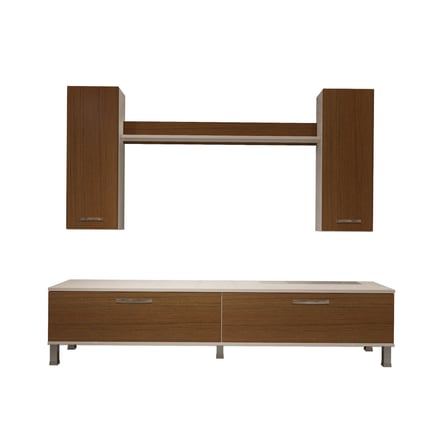 Decoraktiv Eko 7 Slm Std Krom Ayaklı Tv Ünitesi Tv Sehpası - Beyaz Ceviz