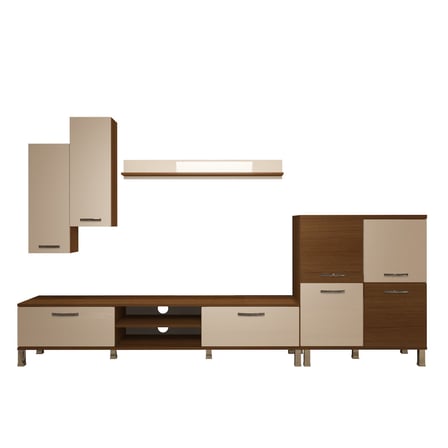 Decoraktiv Eko 6 Slm Dvd Krom Ayaklı Tv Ünitesi Tv Sehpası - Ceviz Beyaz