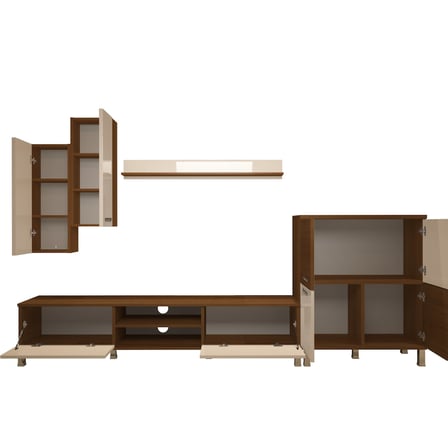 Decoraktiv Eko 6 Slm Dvd Krom Ayaklı Tv Ünitesi Tv Sehpası - Ceviz Beyaz