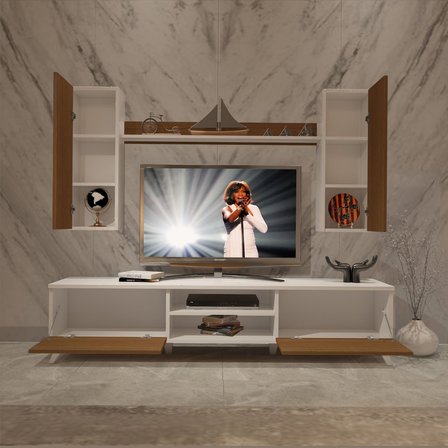 Decoraktiv Eko 5d Mdf Dvd Retro Tv Ünitesi Tv Sehpası - Beyaz Ceviz