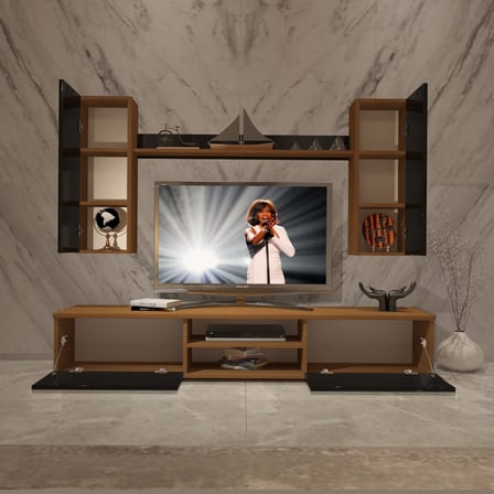 Decoraktiv Eko 5d Mdf Dvd Tv Ünitesi Tv Sehpası - Ceviz Siyah