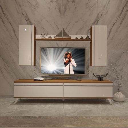 Decoraktiv Eko 5d Mdf Std Retro Tv Ünitesi Tv Sehpası - Ceviz Beyaz