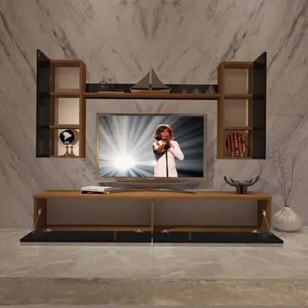 Decoraktiv Eko 5d Mdf Std Tv Ünitesi Tv Sehpası - Ceviz Siyah