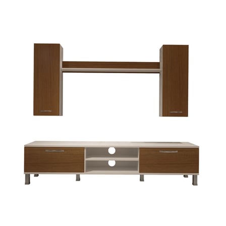 Decoraktiv Eko 5d Slm Dvd Krom Ayaklı Tv Ünitesi Tv Sehpası - Beyaz Ceviz