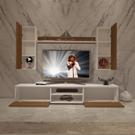 Decoraktiv Eko 5d Slm Dvd Tv Ünitesi Tv Sehpası - Beyaz Ceviz