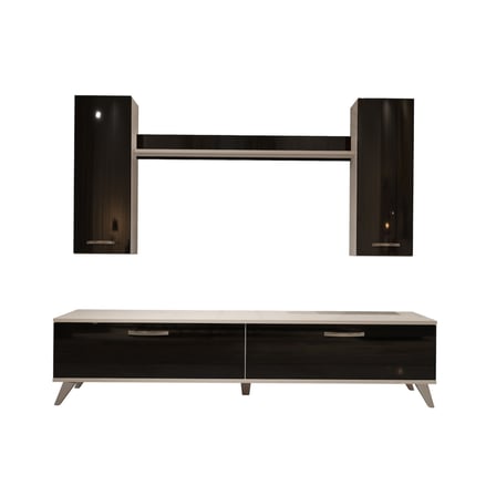Decoraktiv Eko 5d Slm Std Retro Tv Ünitesi Tv Sehpası - Beyaz Siyah