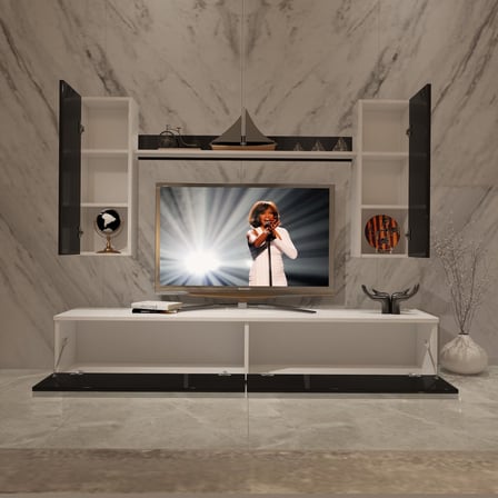 Decoraktiv Eko 5d Slm Std Tv Ünitesi Tv Sehpası - Beyaz Siyah
