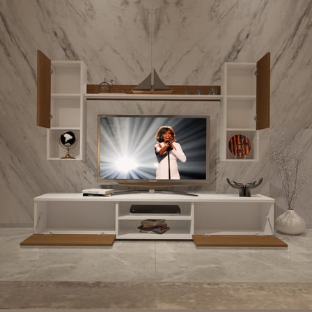 Decoraktiv Eko 5da Mdf Dvd Tv Ünitesi Tv Sehpası - Beyaz Ceviz