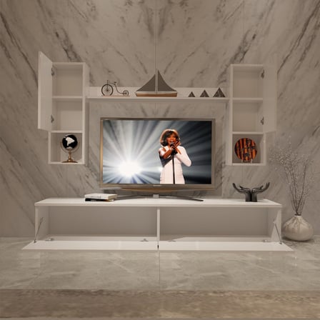Decoraktiv Eko 5da Mdf Std Tv Ünitesi Tv Sehpası - Parlak Beyaz
