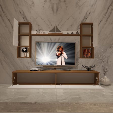 Decoraktiv Eko 5da Mdf Std Tv Ünitesi Tv Sehpası - Ceviz Beyaz