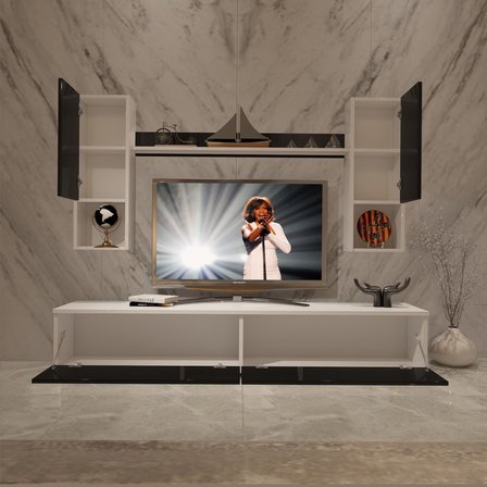 Decoraktiv Eko 5da Slm Std Tv Ünitesi Tv Sehpası - Beyaz Siyah