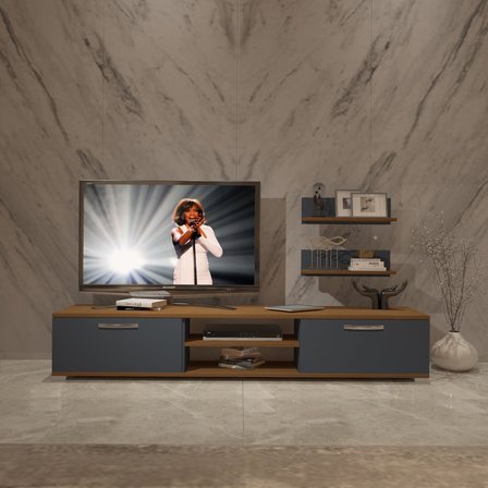 Decoraktiv Eko 4 Mdf Dvd Tv Ünitesi Tv Sehpası - Ceviz Antrasit