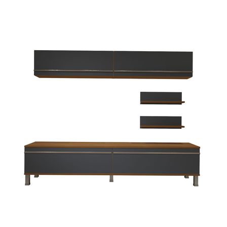Decoraktiv Eko 5 Mdf Std Krom Ayaklı Tv Ünitesi Tv Sehpası - Ceviz Antrasit