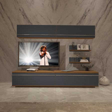 Decoraktiv Eko 5 Mdf Std Tv Ünitesi Tv Sehpası - Ceviz Antrasit