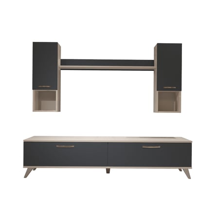 Decoraktiv Eko 5da Mdf Std Retro Tv Ünitesi Tv Sehpası - Beyaz Antrasit