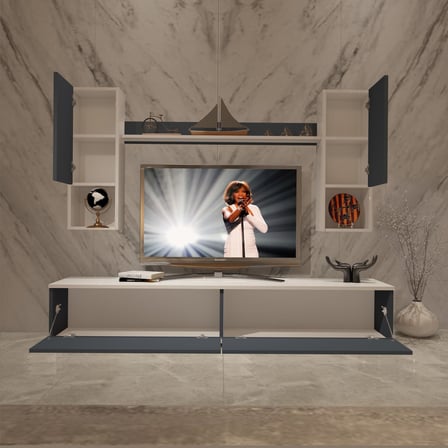 Decoraktiv Eko 5da Mdf Std Tv Ünitesi Tv Sehpası - Beyaz Antrasit