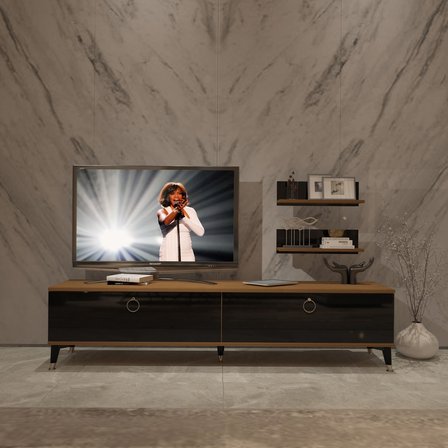 Decoraktiv Eko 4 Mdf Std Gold Tv Ünitesi Tv Sehpası - Ceviz Siyah