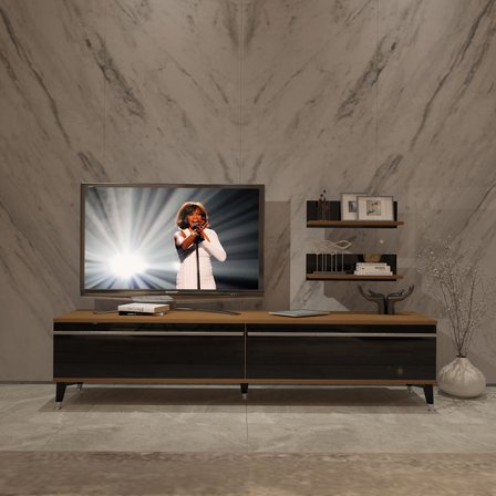 Decoraktiv Eko 4 Mdf Std Silver Tv Ünitesi Tv Sehpası - Ceviz Siyah