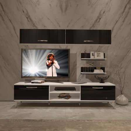 Decoraktiv Eko 5 Mdf Dvd Silver Tv Ünitesi Tv Sehpası - Beyaz Siyah
