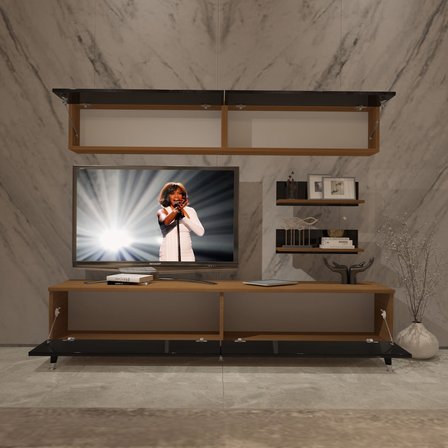 Decoraktiv Eko 5 Mdf Std Silver Tv Ünitesi Tv Sehpası - Ceviz Siyah