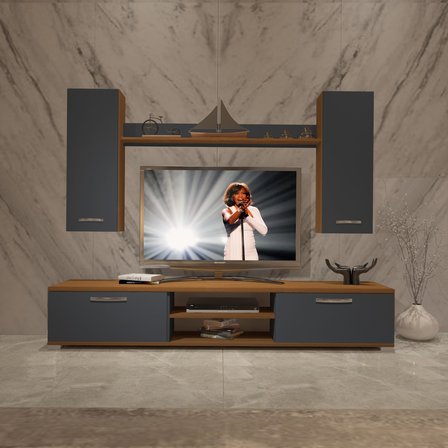 Decoraktiv Eko 5d Mdf Dvd Tv Ünitesi Tv Sehpası - Ceviz Antrasit