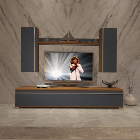 Decoraktiv Eko 5d Mdf Std Tv Ünitesi Tv Sehpası - Ceviz Antrasit