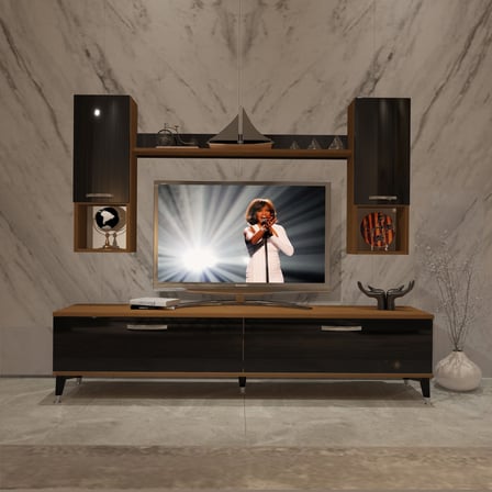 Decoraktiv Eko 5da Mdf Std Silver Tv Ünitesi Tv Sehpası - Ceviz Siyah