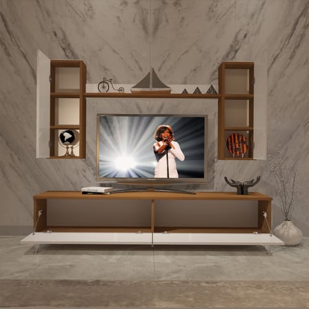 Decoraktiv Eko 7 Mdf Std Silver Tv Ünitesi Tv Sehpası - Ceviz Beyaz