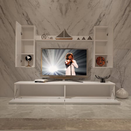 Decoraktiv Eko 5d Slm Std Tv Ünitesi Tv Sehpası - Parlak Beyaz
