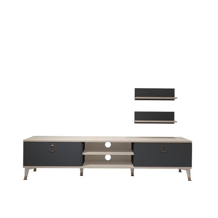 Decoraktiv Eko 4 Mdf Dvd Gold Tv Ünitesi Tv Sehpası - Beyaz Antrasit