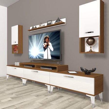 Decoraktiv Ekoflex 270da Mdf Silver Tv Ünitesi Tv Sehpası - Ceviz Beyaz