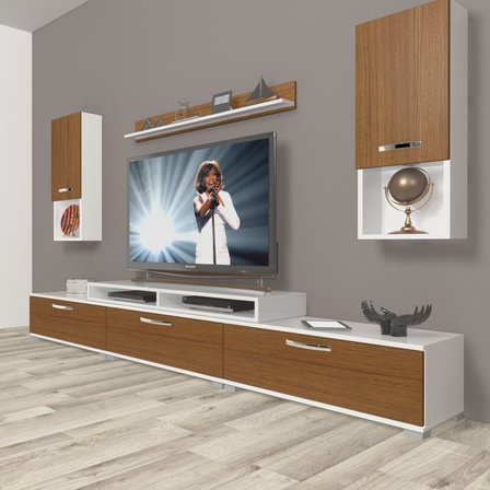 Decoraktiv Ekoflex 270da Mdf Tv Ünitesi Tv Sehpası - Beyaz Ceviz