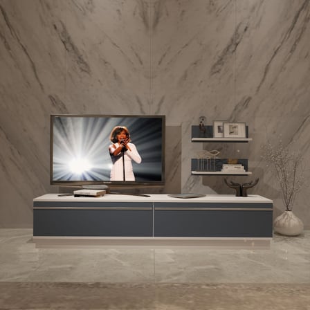 Decoraktiv Eko 4b Mdf Std Tv Ünitesi Tv Sehpası - Beyaz Antrasit