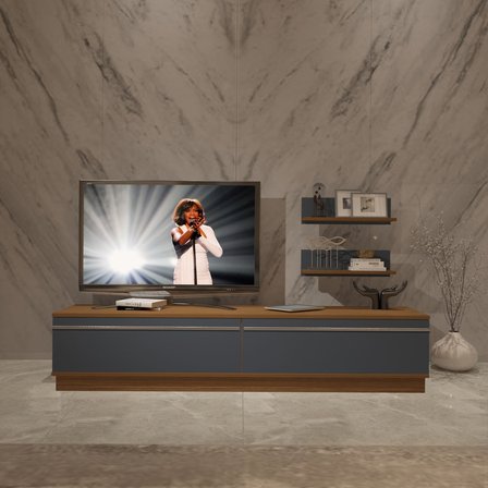 Decoraktiv Eko 4b Mdf Std Tv Ünitesi Tv Sehpası - Ceviz Antrasit