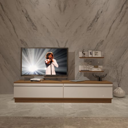 Decoraktiv Eko 4b Mdf Std Tv Ünitesi Tv Sehpası - Ceviz Beyaz