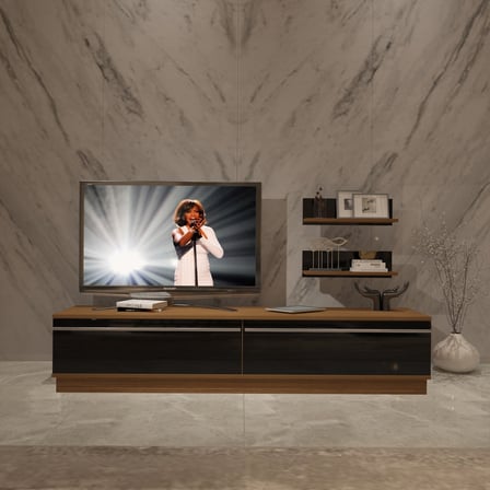 Decoraktiv Eko 4b Mdf Std Tv Ünitesi Tv Sehpası - Ceviz Siyah