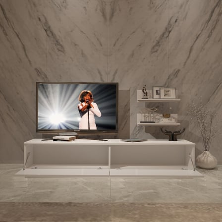 Decoraktiv Eko 4b Mdf Std Tv Ünitesi Tv Sehpası - Parlak Beyaz