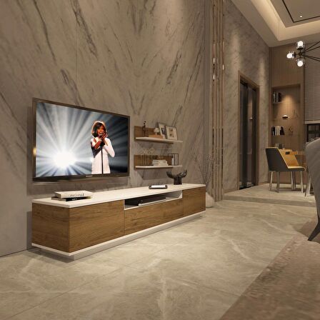 Decoraktiv Trendstyle 4S Mdf Tv Ünitesi Tv Sehpası - Beyaz - Pera