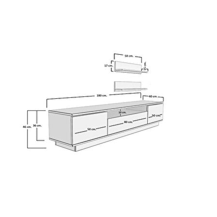 Decoraktiv Trendstyle 4S Mdf Tv Ünitesi Tv Sehpası - Ceviz - Beyaz