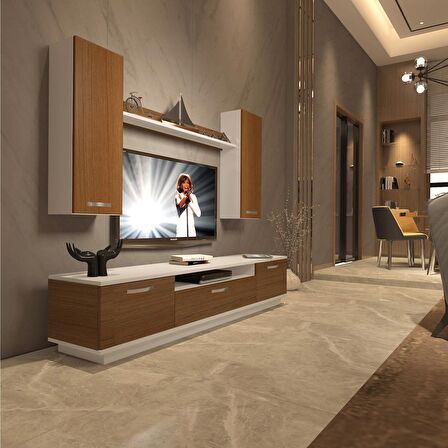 Decoraktiv Trendstyle 5D Mdf Tv Ünitesi Tv Sehpası - Beyaz - Ceviz