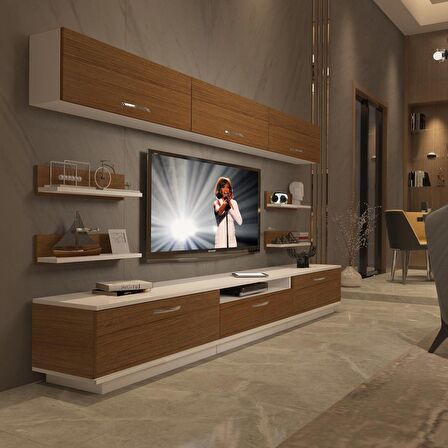 Decoraktiv Trendstyle 8Y Slm Tv Ünitesi Tv Sehpası - Beyaz - Ceviz