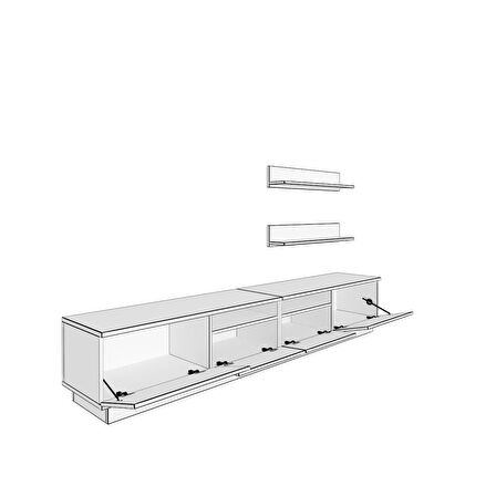 Decoraktiv Trendstyle 220R Slm Tv Ünitesi Tv Sehpası - Beyaz - Ceviz