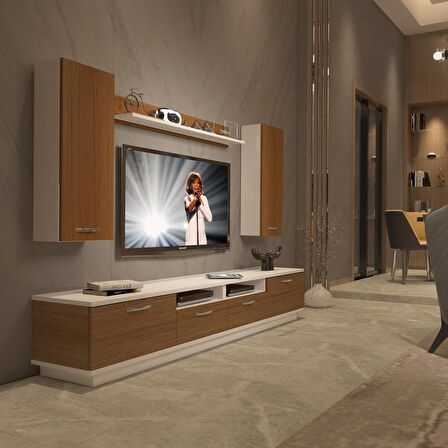 Decoraktiv Trendstyle 5220D Slm Tv Ünitesi Tv Sehpası - Beyaz - Ceviz