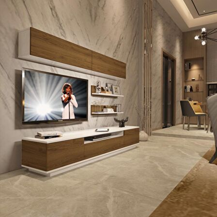 Decoraktiv Trendstyle 5S Mdf Tv Ünitesi Tv Sehpası - Beyaz - Pera