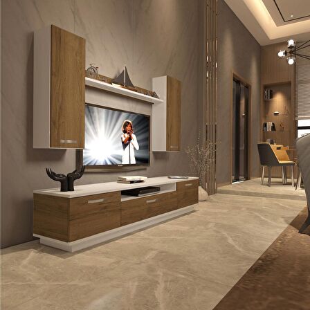 Decoraktiv Trendstyle 5D Mdf Tv Ünitesi Tv Sehpası - Beyaz - Pera